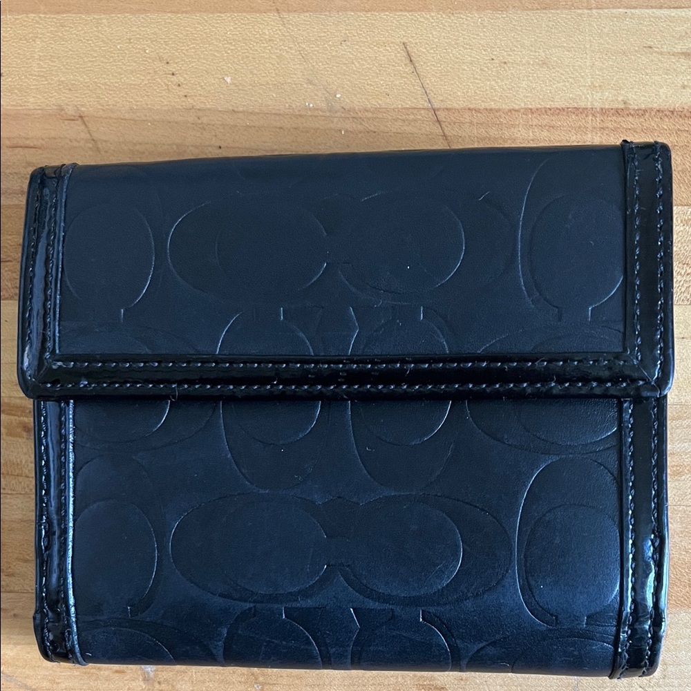 Coach Black Embossed Leather Wallet